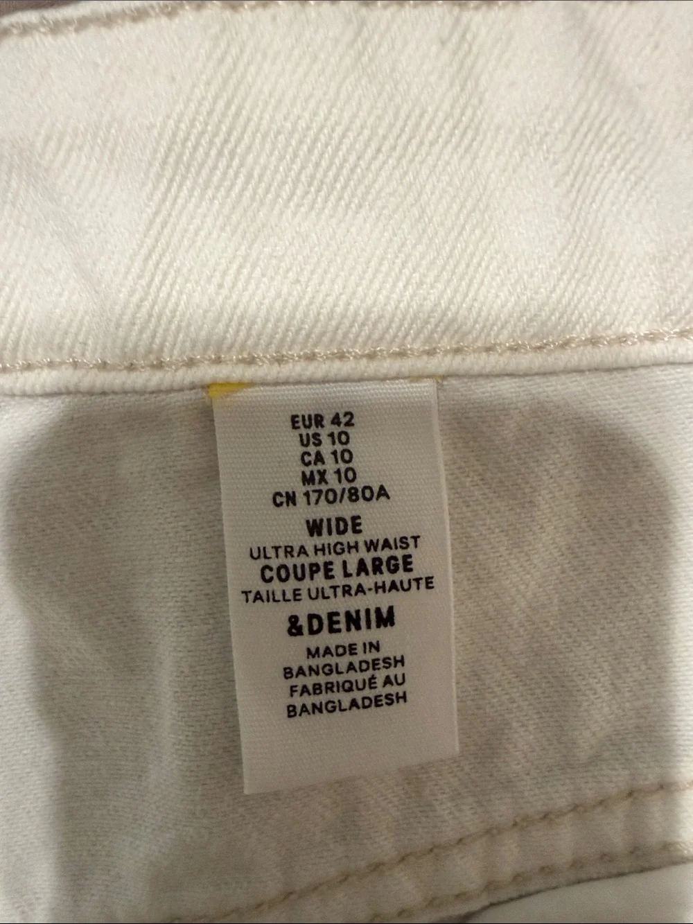 H&M BONE WHITE JEANS